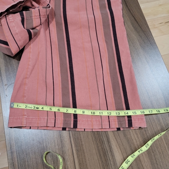 PILCRO Anthropologie Cropped PJ Wide-Leg Jeans Striped Oversized Size M - Picture 10 of 13
